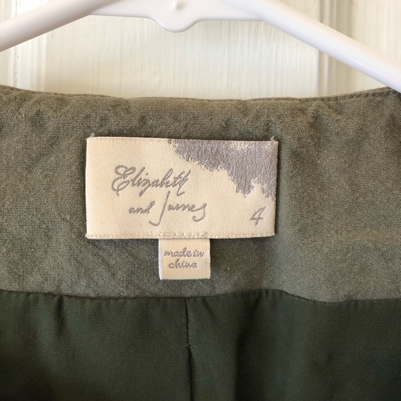 Elizabeth and James Cropped Military Green Jacket - Picture 2 of 10
